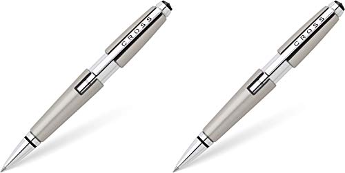 Cross Edge Pen, 0.7 mm, Medium, Black Ink, Titanium Barrel (AT05555) (AT0555-5) 2 Pack