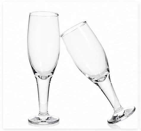 Image of Champagne Flute Glass Set of 2, Crystal Clear Sparkling Wine Glasses, Elegant Long Stem Toasting Glasses for Champagne, Mimosa, Cocktail, Wedding, Party & Home Bar Celebration Wedding Glass