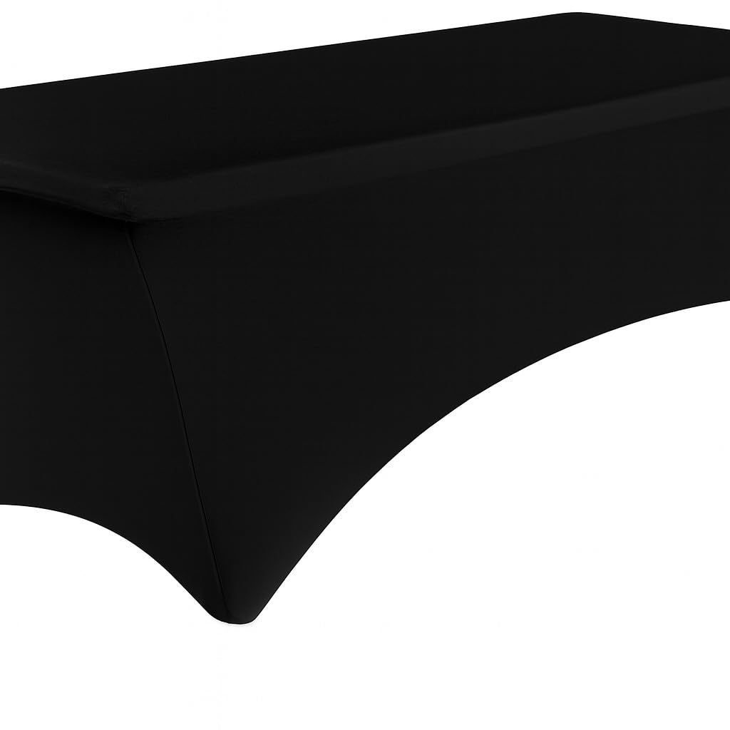 Nappe rectangulaire élasthanne 110x140 cm noire pour table salle à manger