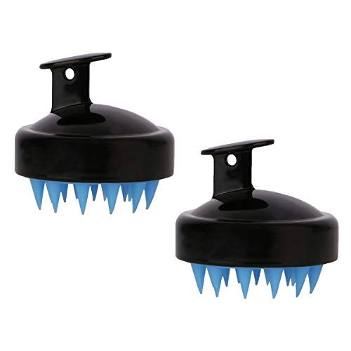 Yebeauty Scalp Massager Shampoo Brush, Soft Silicone Scalp Brush Shampoo Brush for Hair Scalp Shower Pets Massage, 2 Pack (Black)