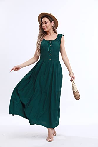 Image of OSTOO Women's 2026 Summer Boho Floral Print Tiered Casual Flowy Long Maxi Dress