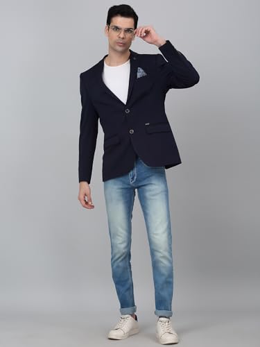 Image of Cantabil Self Design Full Sleeves Notch Lapel Casual Blazer for Men | Casual Blazer for Men | Men Blazer for Casual (P MBZC00069)