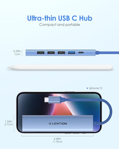 Hub USB C con HDMI 4K, PD 100W, USB C USB 3.0 & 2.0, Adattatore per MacBook Pro 2025-2016, MacBook Air 2025-2018, iPad Pro Air, iPhone 17 Plus Pro Max, Surface Pro (CH17, Blu) - Hub USB - Immagine 7