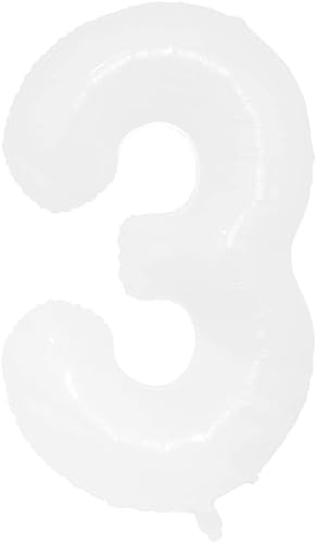 Miniatura 1 de Globos de helio de aluminio de 32 pulgadas de número blanco 0 1 2 3 4 5 6 7 8 9 fiesta de cumpleaños, baby shower, decoración de helio de boda para