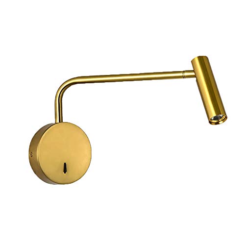 Applique murale de salon LED liseuse noire et dorée chic 3000K