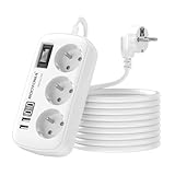 [3M Rallonge Electrique] Doté d’un long câble de 3 mètres, ce câble d’extension vous permet d’accéder facilement aux prises éloignées. Conçu avec une section de 3 × 1,5 mm², il est résistant à la déformation et durable, idéal pour divers appareils électriques