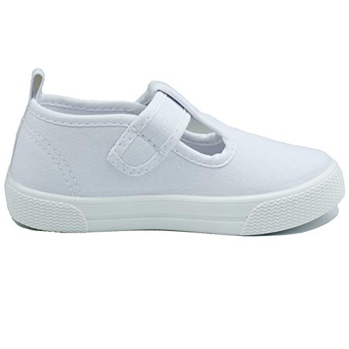 LAWBUCE Toddler Girls T-Strap Sneakers Kids Mary Jane Canvas Shoes3