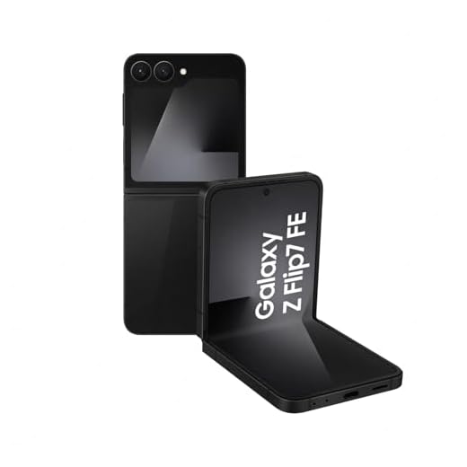 Samsung Galaxy Z Flip7 FE AI Smartphone mit Galaxy AI, KI-Handy mit Android, Faltbares Design, Breites Frontdisplay, 50-MP-Weitwinkelkamera, 256 GB, 8 GB RAM, Black, 3 Jahre Herstellergarantie