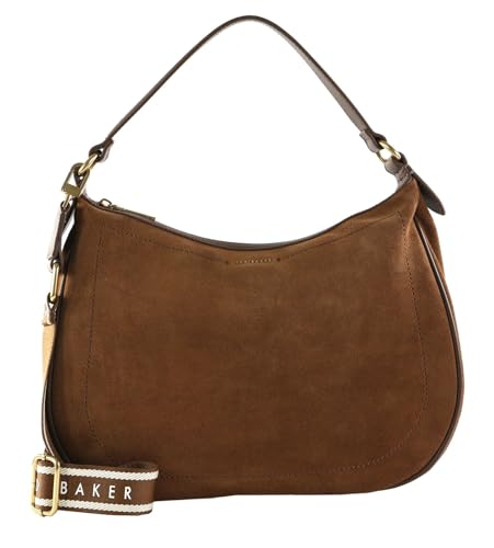 Ted Baker Leather shoulder bag cross body bag Samiyra Webbing Suede Hobo Bag Brown light brown
