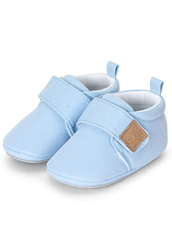 Sterntaler Baby Mädchen Krabbelschuhe Baby Babykrabbelschuh uni - Krabbelschuhe Baby - mit rutschfester Sternensohle - bleu, 19/20
