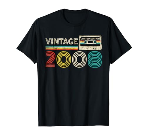 Vintage 2008 Classic Birthday 2008 Cassette Tape Vintage T-Shirt