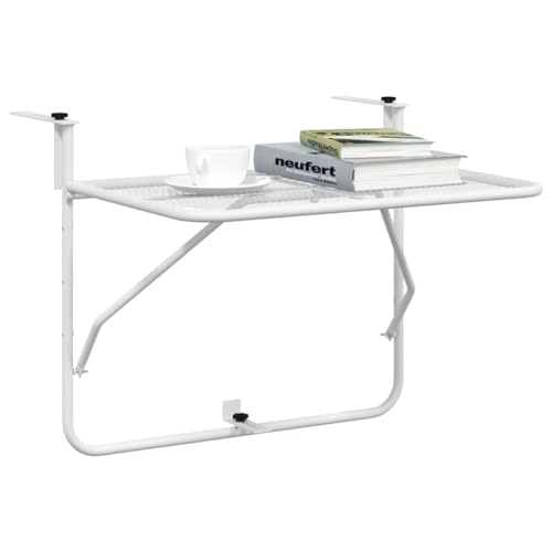 Table de balcon blanche suspendue en maille d'acier pour terrasse - 5