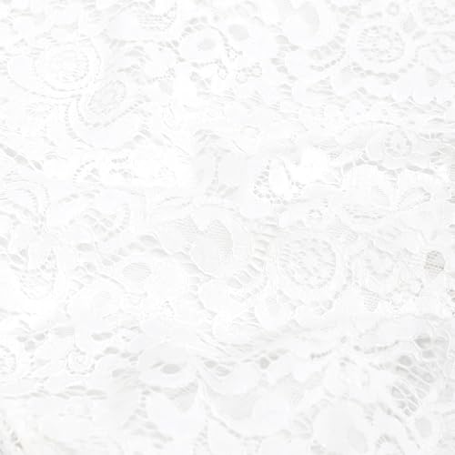 Image of Sunny Fashion Girls Dress 2PC Set White Floral Lace Glitter Tulle Skirt 3 /4 Sleeve