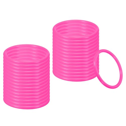 PATIKIL 2.8 Inch Plastic Ring-Toss Rings for Bottles 30 Pack Carnival Rings Plastic Hoops for Speed and Agility Practice Outdoor Party Favor Pink