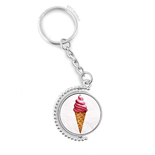 Llavero de helado en acuarela roja para organizar tus mochilas