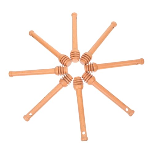 FUNNETOYU 8個木製蜂蜜スティック 蜂蜜撹拌棒 はちみディッパー 小型ジャム瓶用 キッチン調理用攪拌サーバー