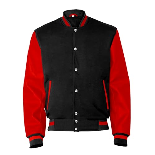 Image of Baseball Wool Letterman Varsity Faux Leather Sleeve For Men | Wool Varsity Bomber Jacket