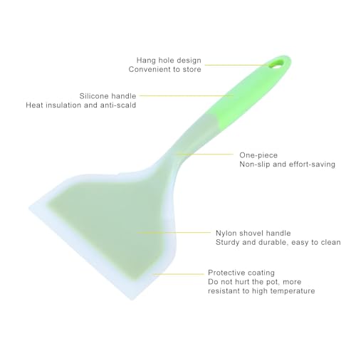Image of Silicone Spatula - Nonstick, Heat Resistant Cooking & Baking Flipper for Pancakes, Omelettes, Pizza, Steak, Dosa - Ideal for Griddle Pans, Cookware and Fish Turner (Silicon Pancake Spatula)