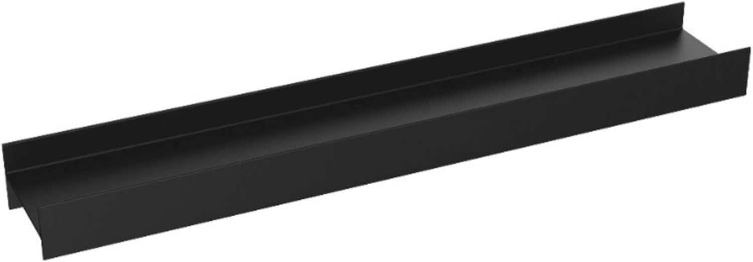 Emco Aura Duschablage I zwei Ablaufrinnen I Schwarz Matt 60 cm aus Edelstahl