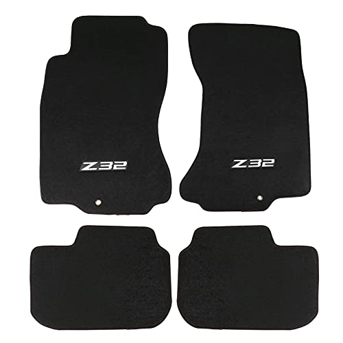 Floor Mats Compatible with 1990-1996 Nissan 300ZX Z32, Logo Factory Fitment Front & Rear 4PC Car Floor Carpets Carpet Liner by IKON MOTORSPORTS, 1991 1992 1993 1994 1995