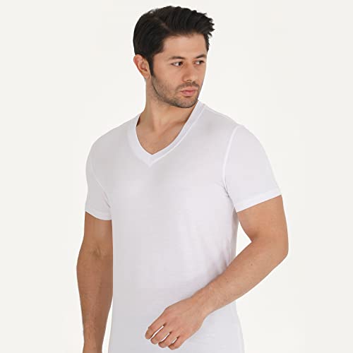 Men's T-Shirts Rayon Made from Bamboo - Modern Fit, Moisture Wicking Undershirt - Crewneck/V-Neck Tees, 3-Pack3