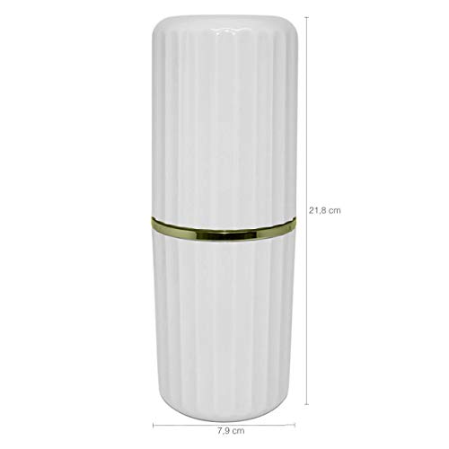 Porta Escovas De Dente Creme Dental Groove Acessório Lavabo Branco Fechado