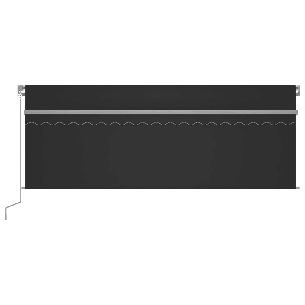 Tenda da sole manuale, retrattile, 4 x 3 m, con braccio articolato, colore antracite, protezione solare per balcone e terrazza, tenda a manovella con telaio in alluminio e tessuto in