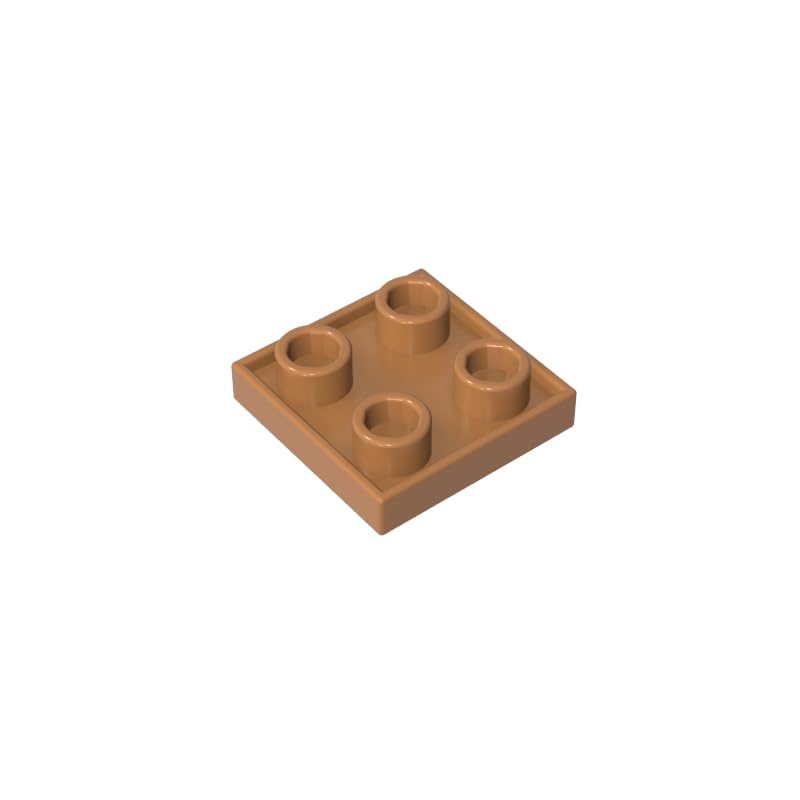 2x2 Double-Sided Plate MOC Building Blocks, Medium Dark Flesh, 50 PCS — image 1