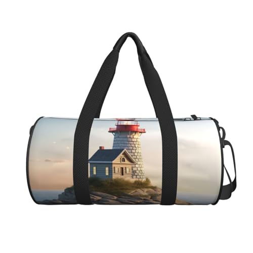 3D Seaside Lighthouse Duffle Bag for Women Men Personal Item Travel Bags Canvas Weekender Overnight Bag Lightweight Sports Tote Gym Bag Carry On Luggage Bag2
