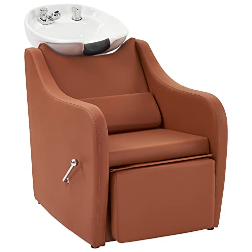Barberpub Shampoo Barber Classic Chair, Ceramic Shampoo Bowl Sink Chair Station For Spa Beauty Salon 9090 #TOP28