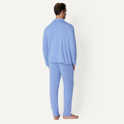 Image of Amazon Essentials x Sofia Grainge Men's Long Sleeve Relaxed Fit Breathable Modal Jersey Pajama Set, Loungewear
