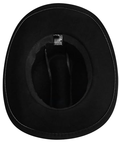 Image of Women-Classic-Western-Cowboy-Shapeable-Hat - Men-Roll-Up-Wide-Brim-Felt-Fedora-Hats-Cowgirl-Hat with Belt Buckle(M-L)