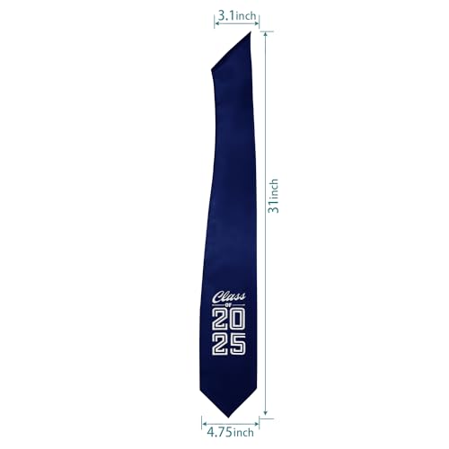 Endea Graduation Stole Class of 2025 With Classic Tips - Unisex Adult - 62\" Long - Graduation Sash (Navy Blue)