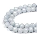 JarTc Natural Round Aquamarine Gemstone Spacer Loose Beads Spacer Beads for DIY Jewelry Making Strand 15