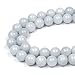 JarTc Natural Round Aquamarine Gemstone Spacer Loose Beads Spacer Beads for DIY Jewelry Making Strand 15"