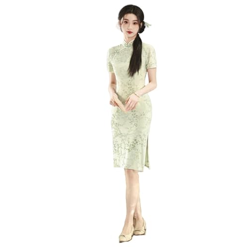 Robe Cheongsam d'été rétro style république pour femme en coton léger