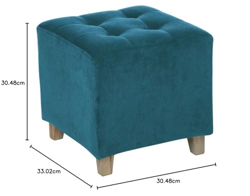 Image of Pouffes Bench Seating Stool for Living Room Office Patio Kitchen Bench Puffy Wooden Mudda Ottoman Stools Set of 2 Footrest Stool Pouf.(Blue)