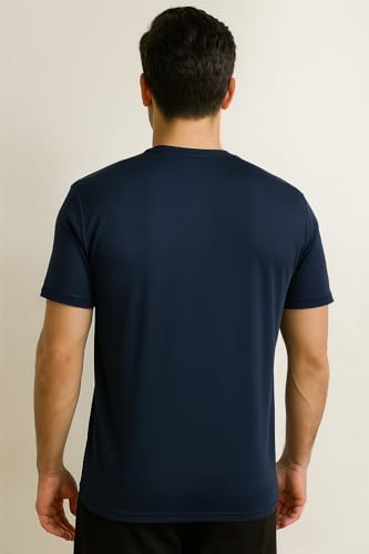 Image of Force NXT Men's Premium Microfiber Fabric Solid T-Shirt | Round Neck Half-Sleeves T-Shirt for Men | Sweat Wicking with Label Free for Daily Uses