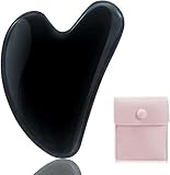 JITIFAZH Guasha Board Massage Tool Heart Shape Jade für Gesicht, Augen, Hals zur Hautpflege, Schönheit und Entspannung der Körpermuskulatur (Schwarz)