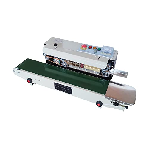 BANFLUXION 110V FR-770 Horizontal Continuous Sealing Machine Continuous Band Bag Sealer Machine with Intelligent Temperature Control for Bag Packaging 0.02-0.8mm Sealing Thickness