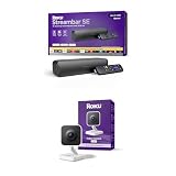 Roku Streambar SE | 2-in-1 TV Soundbar with Built-in 4K/HD/HDR Streaming, Premium Speakers + Roku New Indoor Camera - Home Security - 1-Pack - Wired Security Camera with 1080p HD