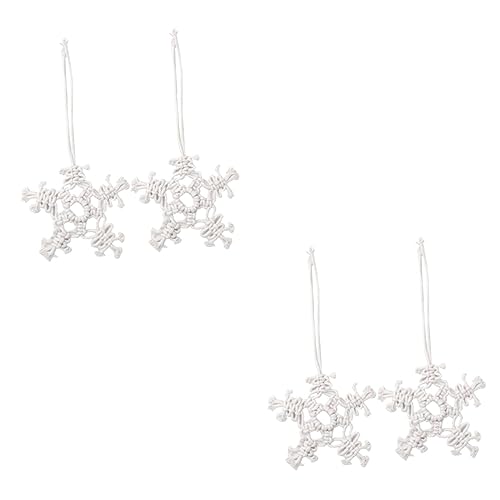 Adornos para árboles de Navidad de macramé PRETYZOOM con hilo de algodón 2