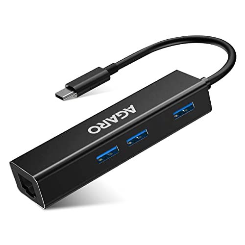 Image of AGARO USB C to Ethernet Adapter, 4-in-1 RJ45 to USB C Thunderbolt 3 /Type-C Gigabit Ethernet LAN Network Adapter