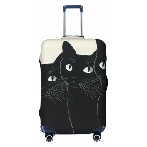 Three Black Cats Minimalist Elastic Travel Luggage Covers Dustproof Scratch-Resistant Suitcase Protector Fit 22-24 Inch