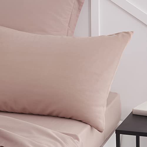 Maelsa - Taie Oreiller Rectangle 50/70+5 Coton Today Essential Rose des Sables