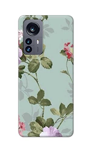 Image of Printed Hard Back Cover Case for Xiaomi 12 Pro Back Cover (Floral Painting) -702