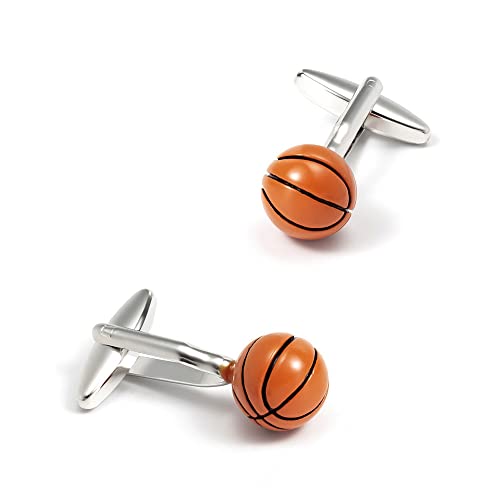 Gemelos para camisa de negocios con diseño de baloncesto para hombres con estilo urbano