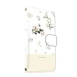 seventwo iPhone12 互換品 スマホケース 手帳型 カードスロット フレキシブル鏡付き アイフォン トゥエルブ 適合 ケース PUレザー 花柄 植物柄 A.アイボリー flower267