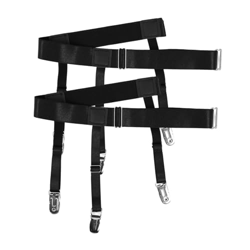 Healeved 2pcs Adjustable Shirt Garters for Men Non Slip Elastic Shirt Suspenders Tucked Comfortably Stylish Pants Accessory