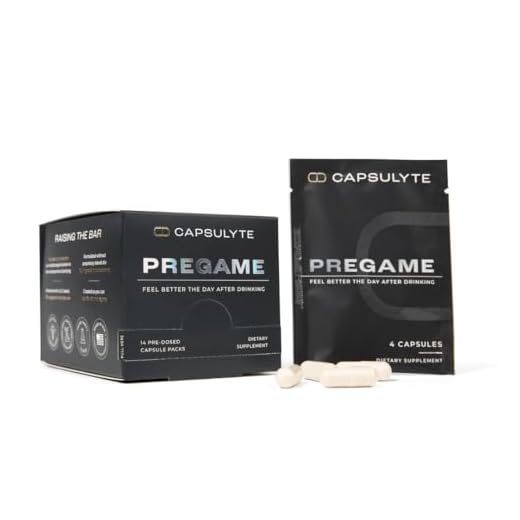 CAPSULYTE Pregame | Prevent Feeling Awful After Drinking | Alcohol Aid and Liver Health | Doctor Formulated | DHM, N-Acetyl Cysteine NAC, Milk Thistle | Box of 14 Packets (56 Capsules)